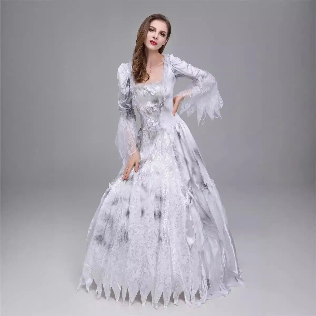 

Adult loween Ghost Bride Terror Long Dr Cosplay Costume White Ghost Outfit for Women Stage Performance Traditio...