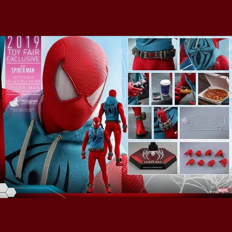 Scarlet Spiderman Action Figure Original Hot Toys 1/6 Spider-Man Figures HT VGM34 Statue Game Models Collection Toys kids gifts