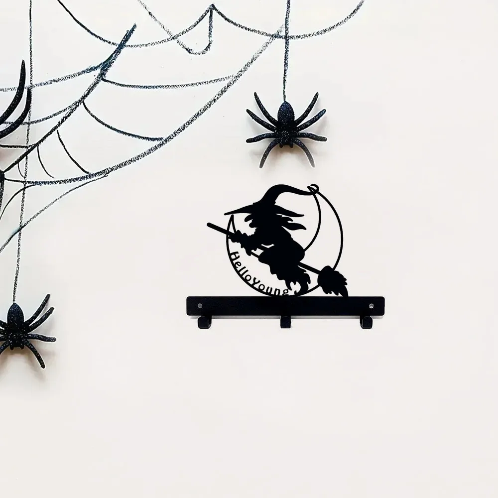 1pc Halloween Decorative Hook - Moon Witch Decoration for Clothes and Key Hooks. A Storage Rack for Halloween Festivities