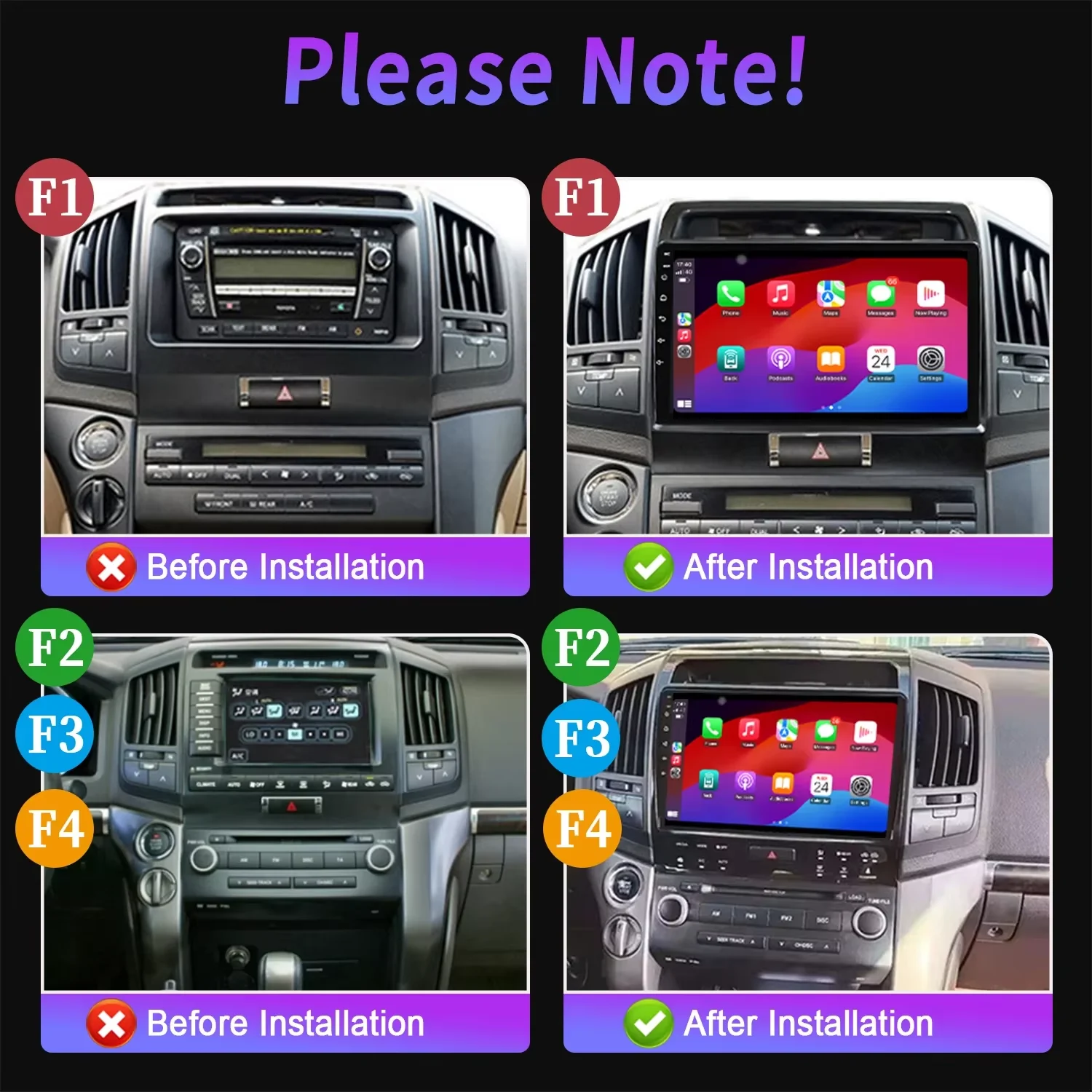 2K Incell Screen Android 16 For Toyota Land Cruiser 11 200 2007-2015 Stereo Multimedia Player GPS Navigation Carplay No 2din DVD