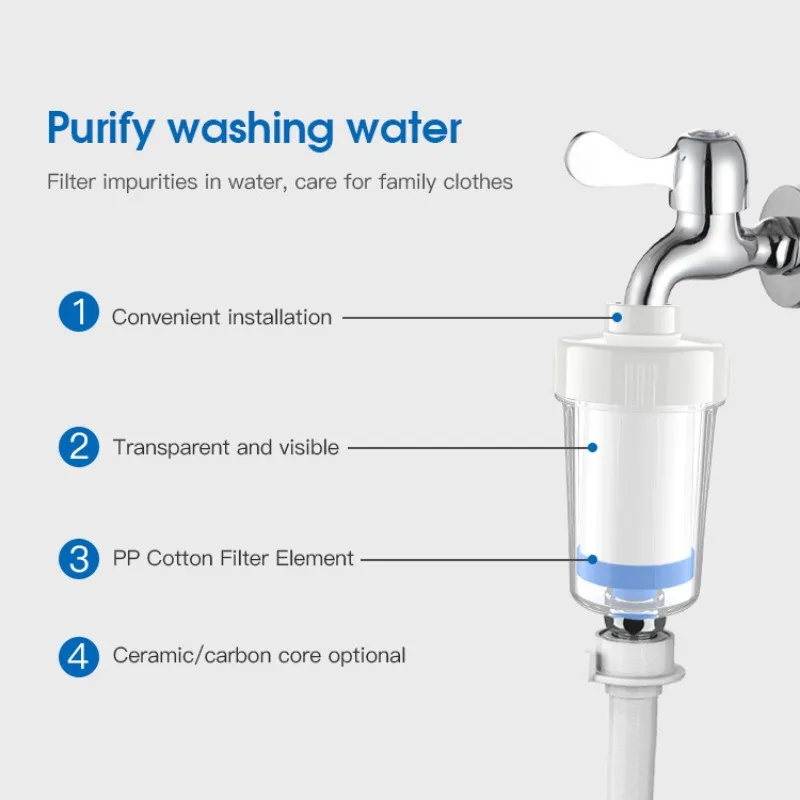 Universal Water Purifier Faucet Filters PP Cotton Removable Washable Shower Spray Head Washing Machine Tap Strainer