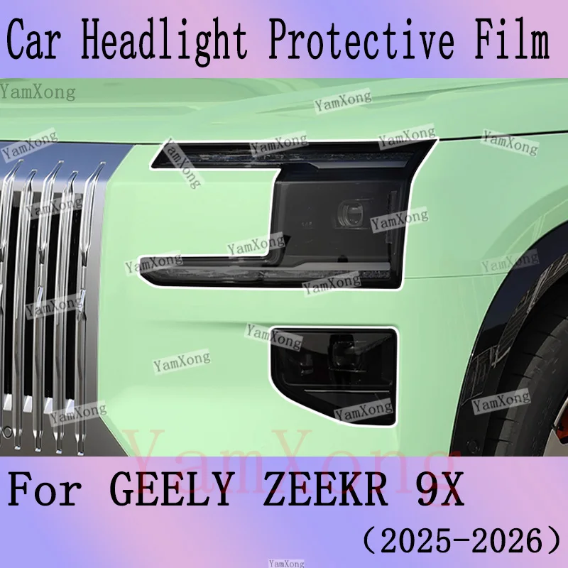 For GEELY ZEEKR 9X Exterior los Faros Light Black Smoke Anti-Scratch Headlight Transparent Protective Sticker Film Accessories