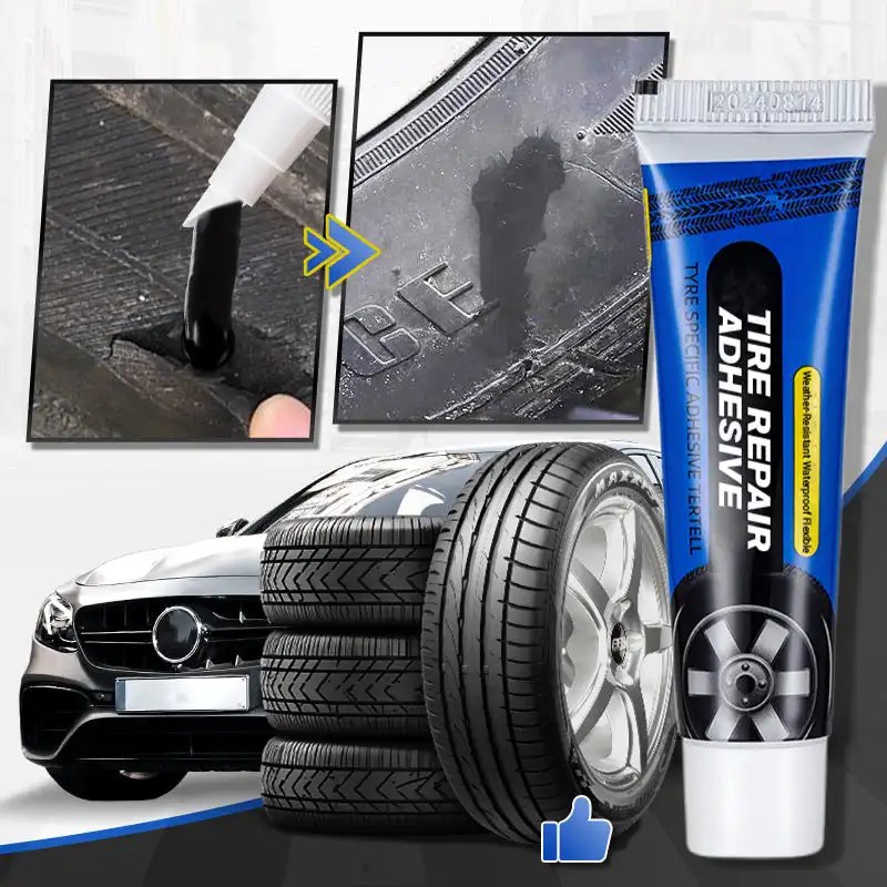 60ML Car Tire Repair Glue Universal Multi-functional Outer Tire Wall Tire Crack Repair Motorcycle Bike Strong Repair Black Glue