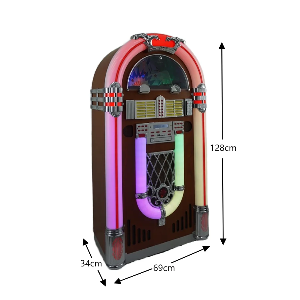 الرقمية الرجعية نمط Jukebox مشغل تسجيلات من الفينيل متعدد الوظائف محطة الموسيقى التجارية قناة ستيريو الالكترونيات الاستهلاكية