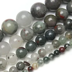 Natural African Blood Stone Round Loose Beads 15