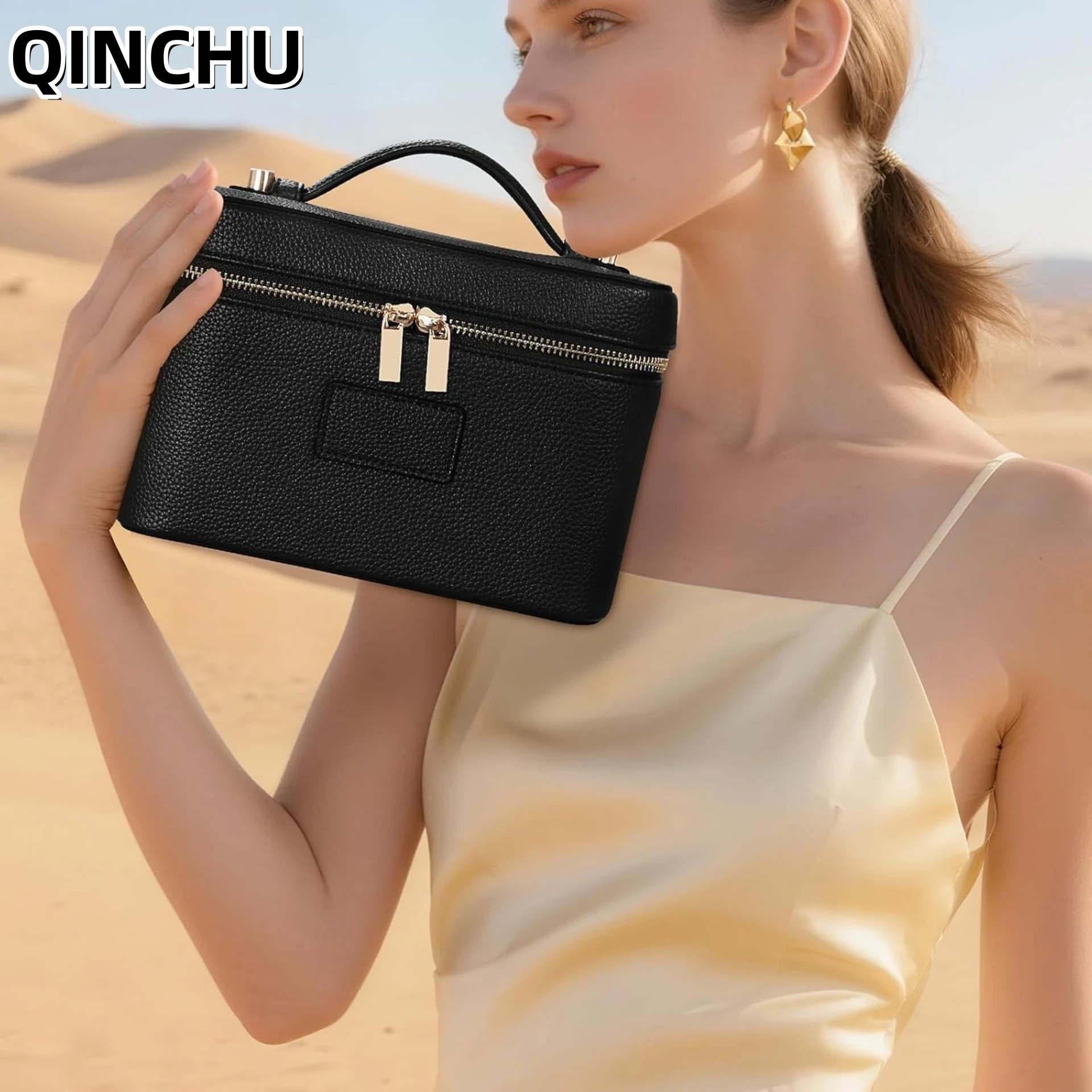 

Косметичка QINCHU с двойной молнией, съемная, портативная, для хранения, дорожная, для женщин, весна 2026