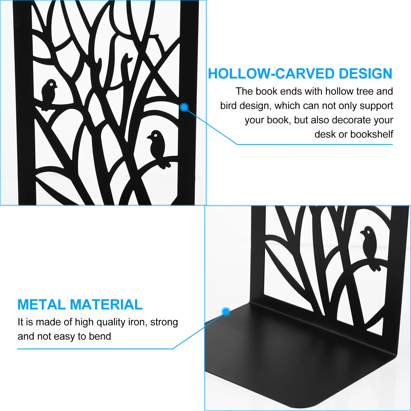 Book Office Desktop Organizer Holder Stand Bookends Home Halloween Christmas Book Organizer Stand Black Book End Books Organizer