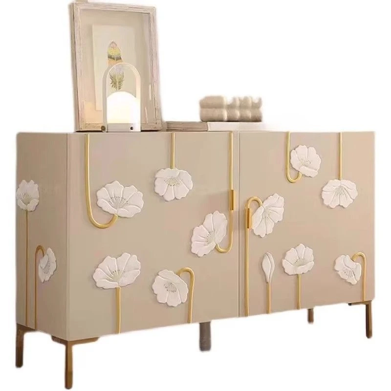 

Cream style entryway cabinet light luxury simple painted creative shoe cabinet can store dust-proof storage cabinets