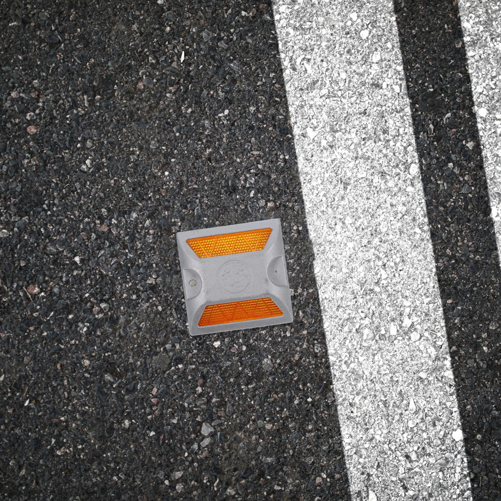 Reflector de señal de carretera elevado, marcadores de carretera reflectantes amarillos, marcadores de pavimento de seguridad para el tráfico duraderos para todo tipo de clima, señal de parada