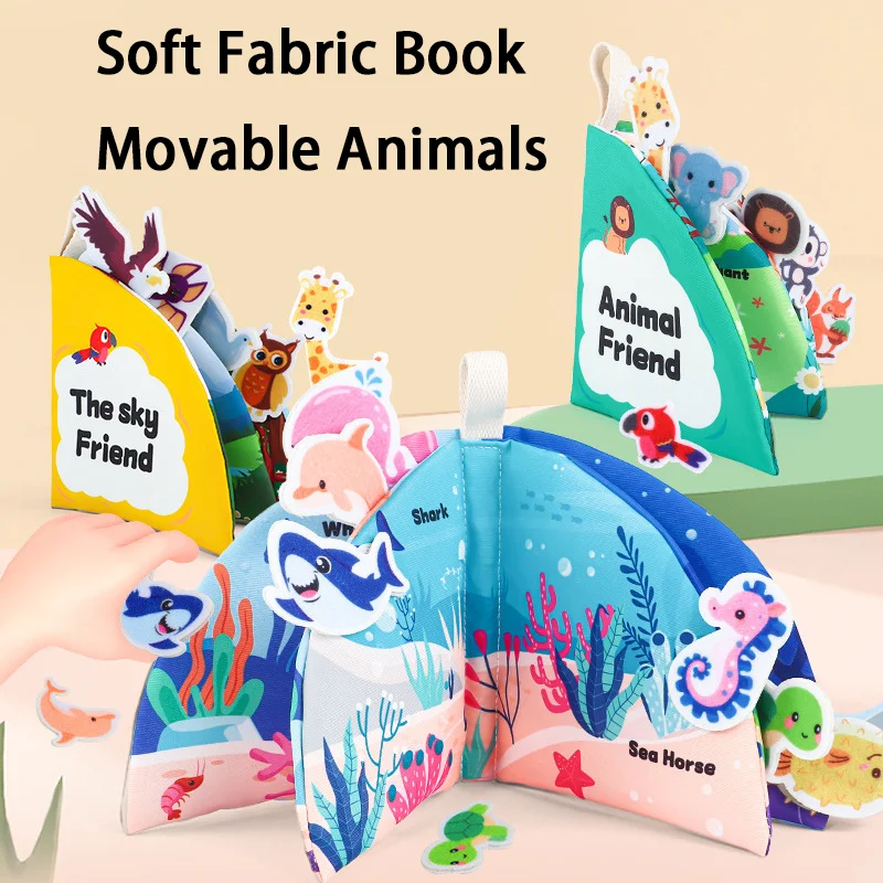 

Interactive Book For Baby Busy Book 3D Touch Feel High Contrast Cloth Book Early Learning Montessori Sensory Stroller Toys