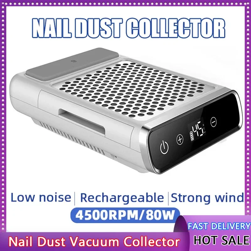 

Powerful Nail Dust Vacuum Collector Professional Nail Dust Extractor With Reusable Filter Manicure Equipment Adjustable Speed