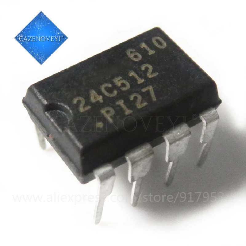 5pcs/lot AT24C512-10PI-2.7 AT24C512-10PU-2.7 24C512 DIP-8 In Stock