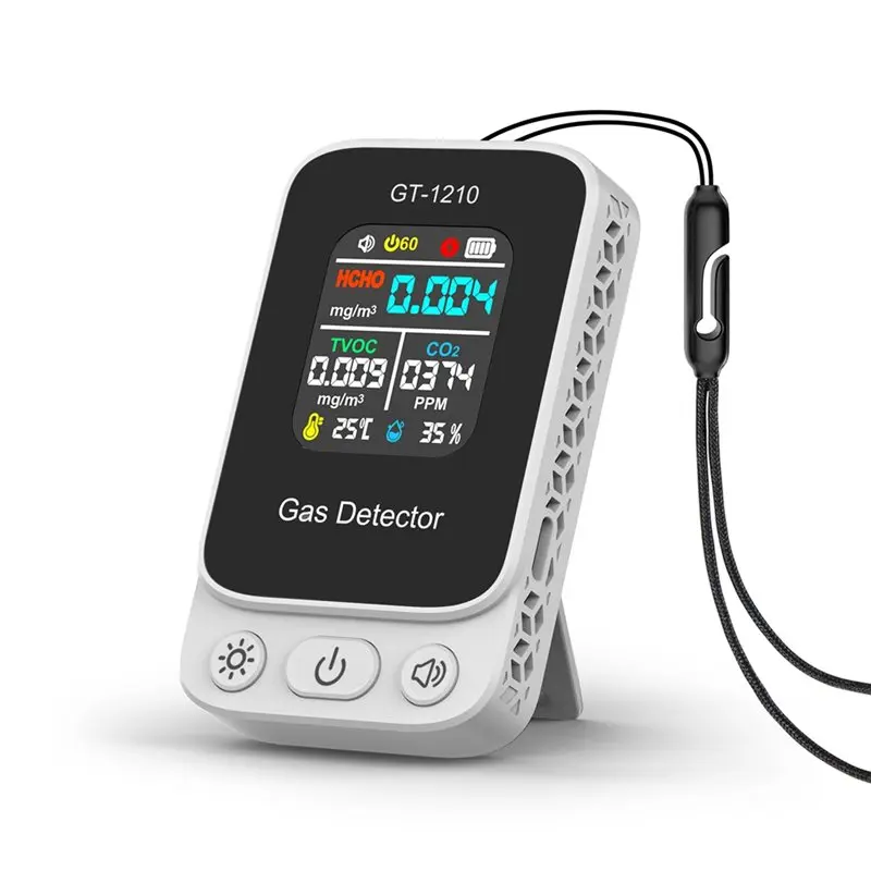 

Детектор углекислого газа CO2, тестер качества воздуха TVOC HCHO, измеритель температуры и влажности, газоанализатор, датчик качества воздуха