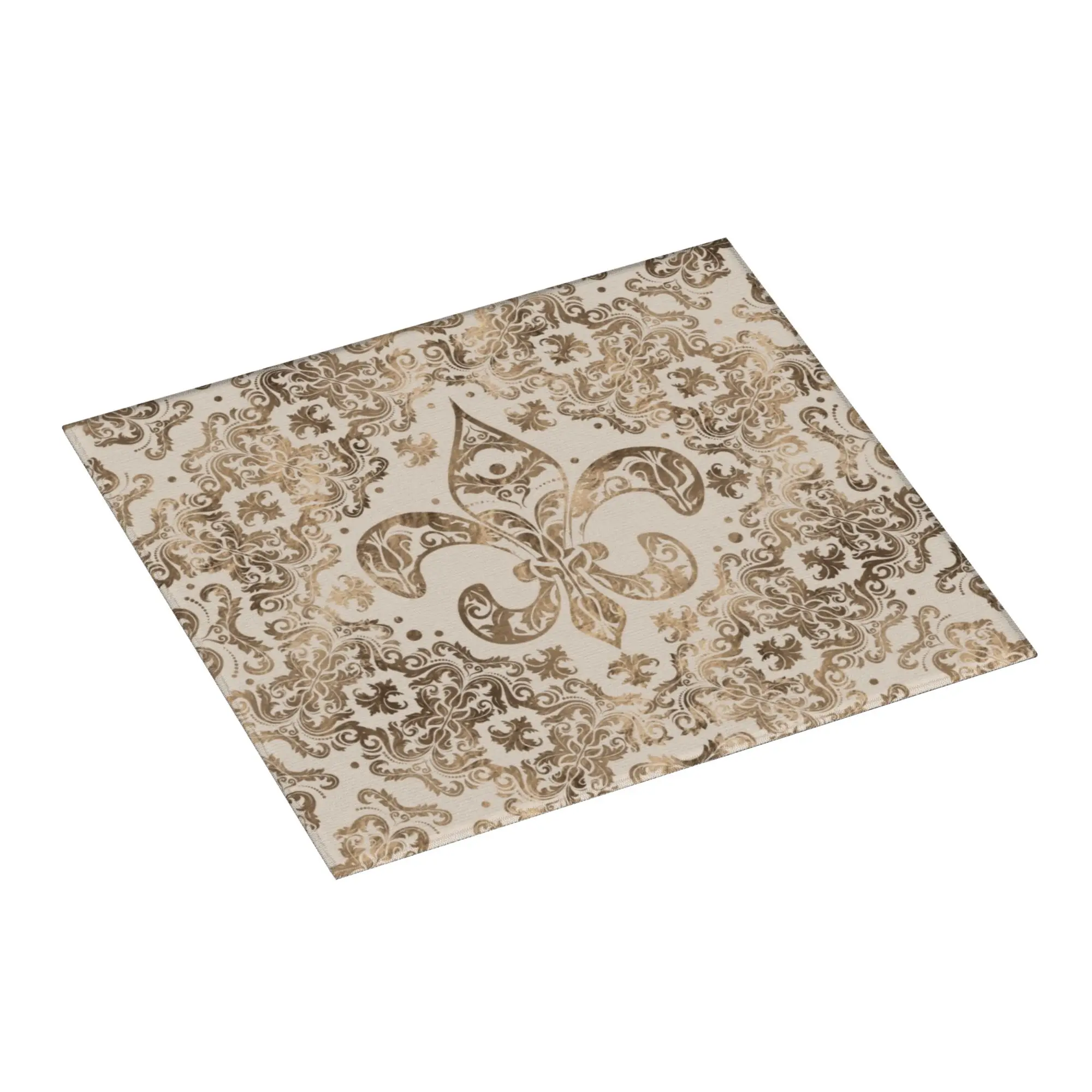 Fleur De Lis Lily Flower Drying Mat For Kitchen Waterproof Non‑Slip Oil Proof Reusable  Bathroom Countertop Protector Mat