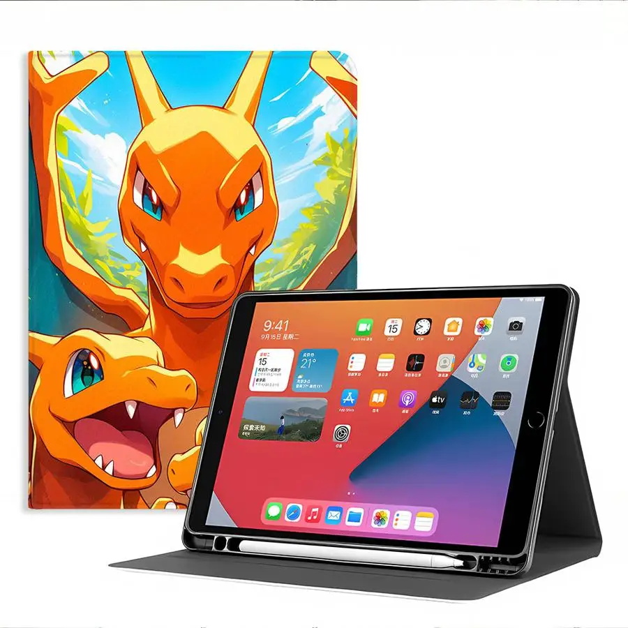 Case for Apple iPad Pro11 13 Air 11 13 M4 M3 M2 A16 2026 10th 7/8/9th With Pencil Holder Air 4/5/6th Funny Pokemons Charizards - view 5