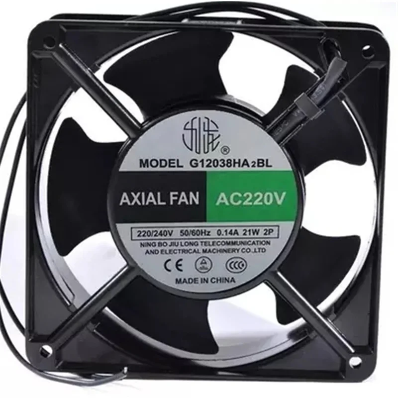 

Y+for JIU LONG Fan G12038HA2BL AC 220-240V 12038 12CM 2 Wire cooling fan