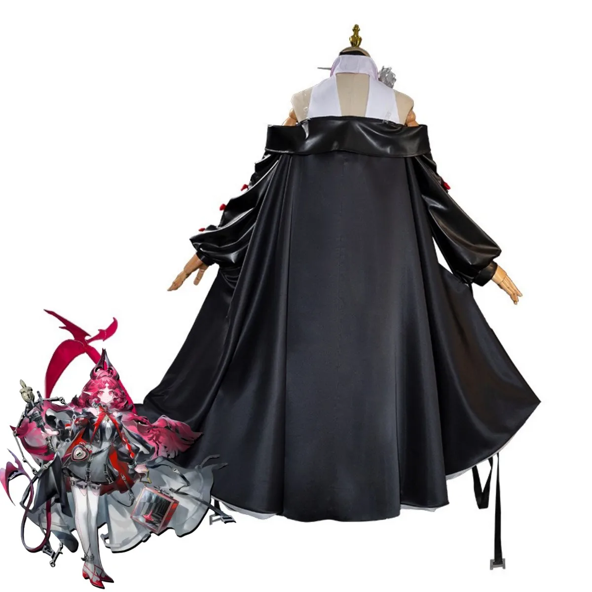Game Arknights Nymph Cosplay Costume Sarkaz Kazdel Operator Caster Black Cloak Dress Uniform Bag Wig Woman Sexy Carnival Suit
