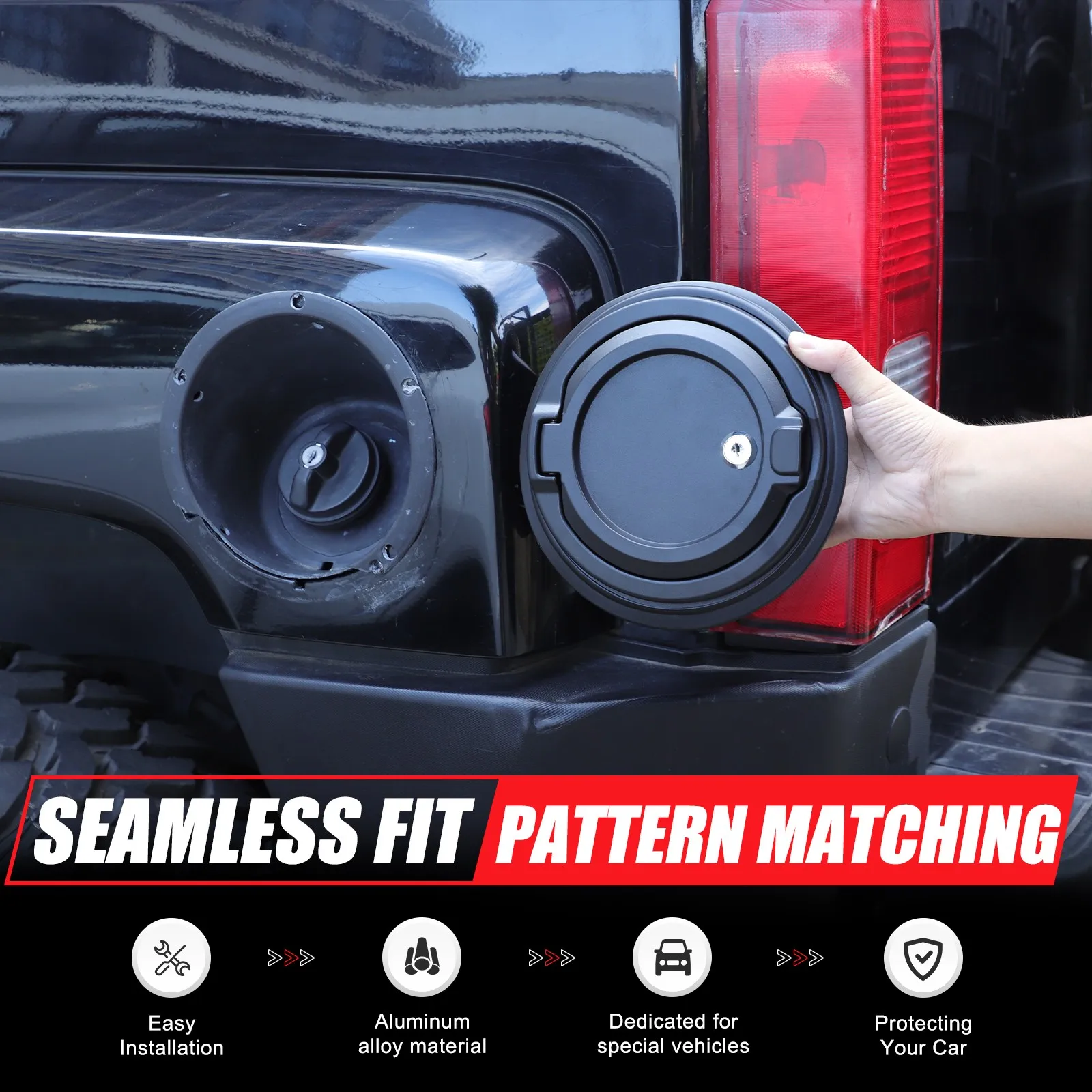 

1PCS Aluminum Alloy Replacement Car Fuel Tank Cap Anti-theft Key Lock Caps For Hummer H3 2005-2009 Gas Tank Cover Accessories
