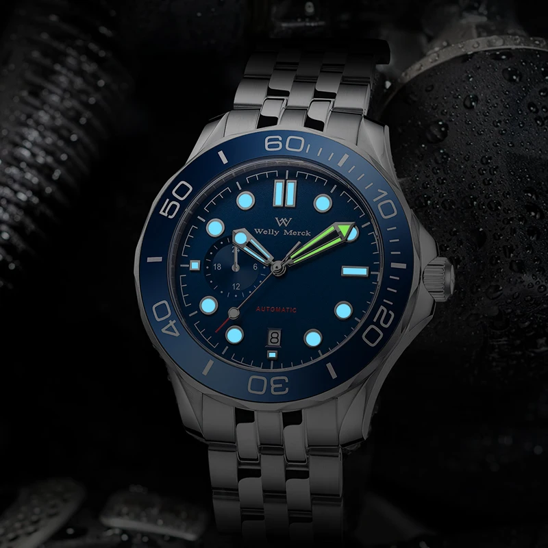 WM Watch WellyMerck Automatic Mechanical Watches Waterproof Business Stainless Steel Sapphire Miyota 8217 Watch For Men WM148