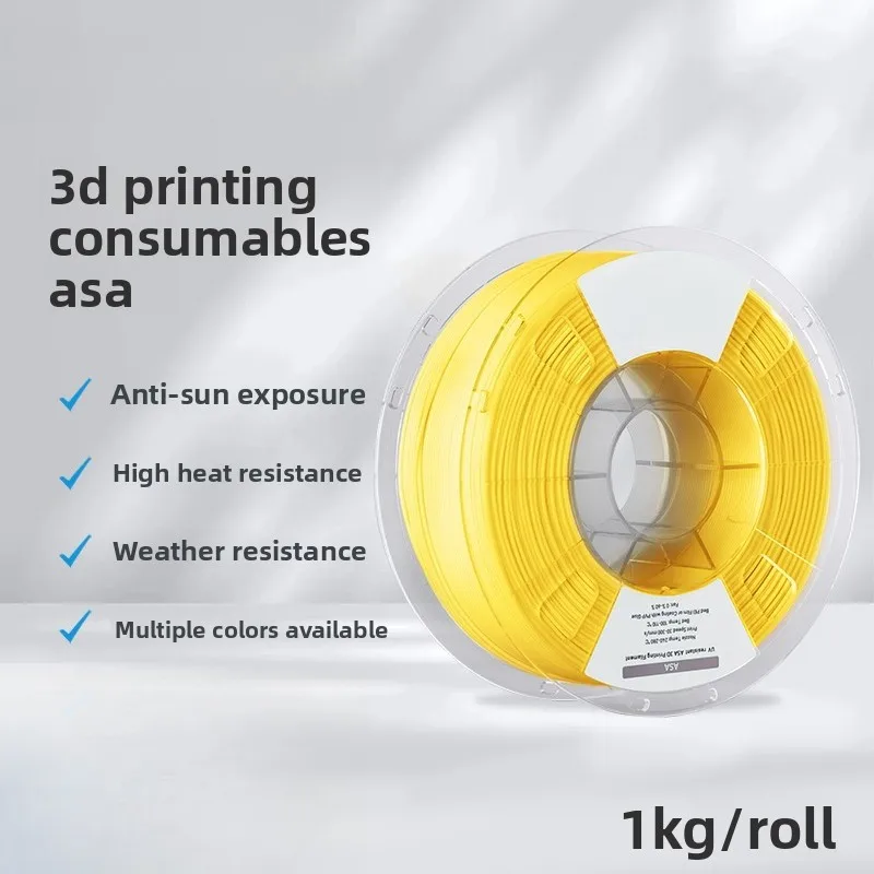 1KG ASA 3D Printing Filament 1.75mm 1KG, UV Resistant Heat & Weather Resistant, Multi-color for Universal FDM Printer