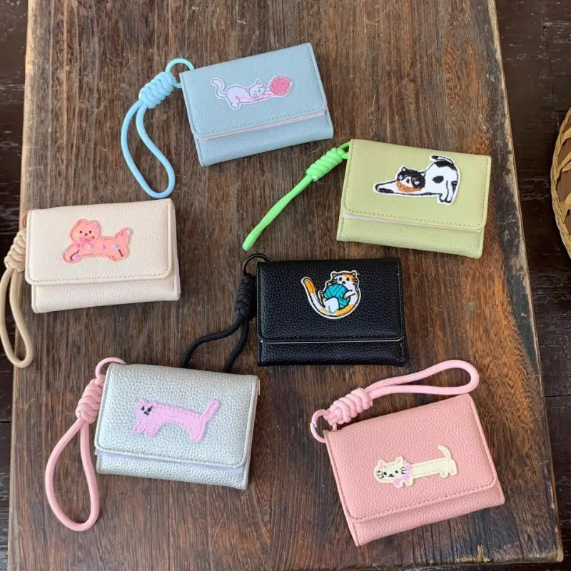 

Портативный женский кошелек с милыми животными, женский мини-кошелек, кошелек для монет, минималистичный мультяшный держатель для карт, кошелек для монет с несколькими слотами для карт