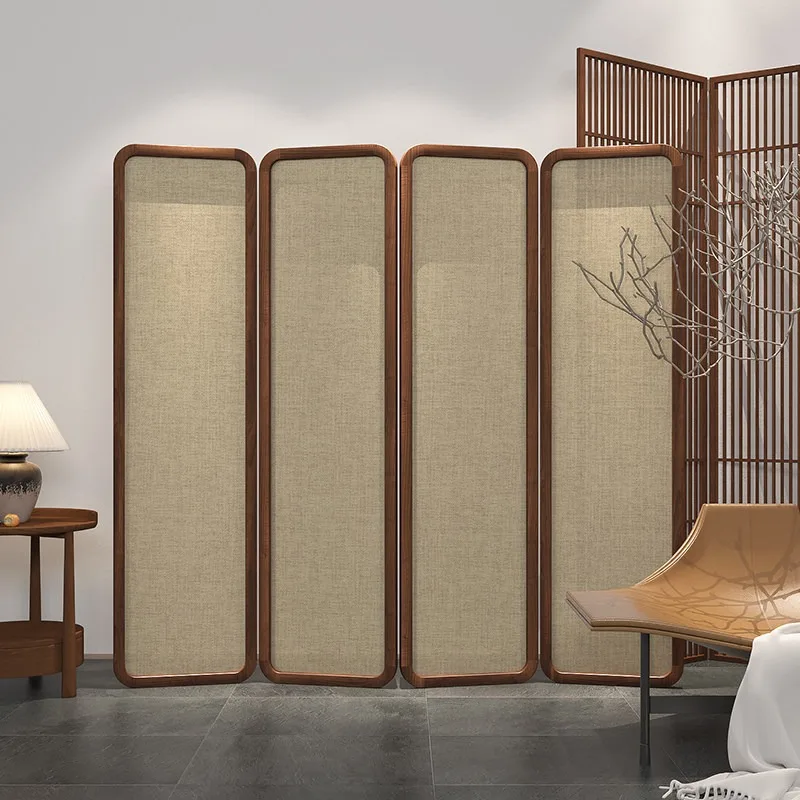 Japanese-style simple screen partition entry porch blocking living room bedroom blocking bed folding mobile folding screen curve