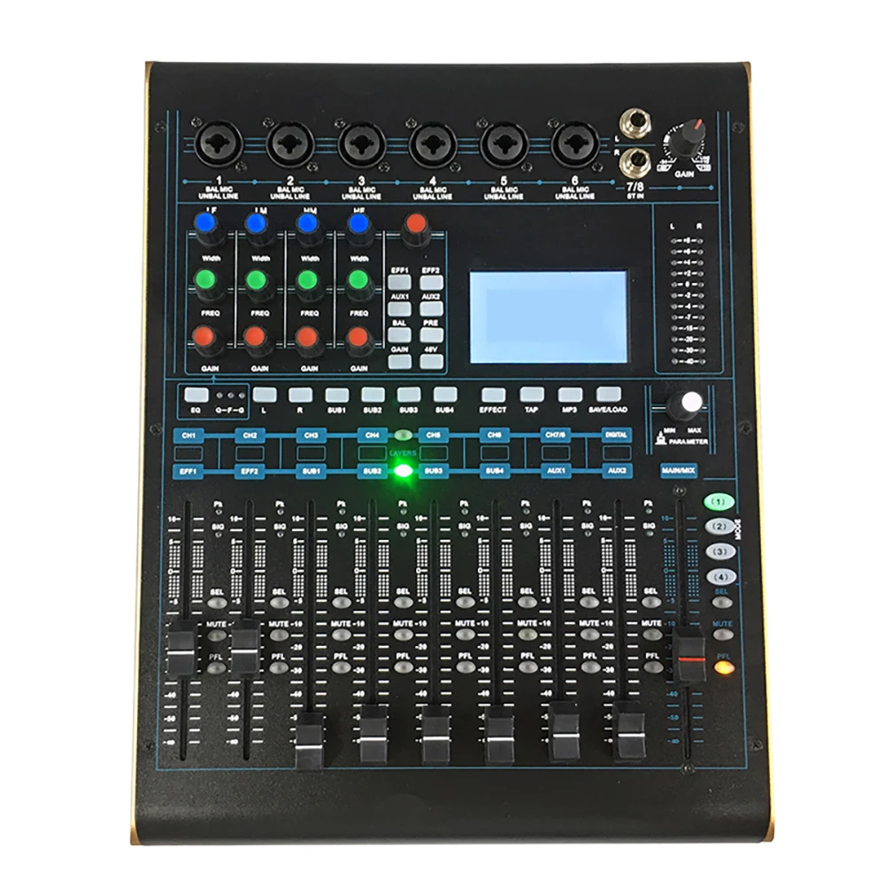 

Depusheng MD12 Factory Best Selling 12 Channels Professional Digital mixer audio DJ Mixing Console for Recording Stage