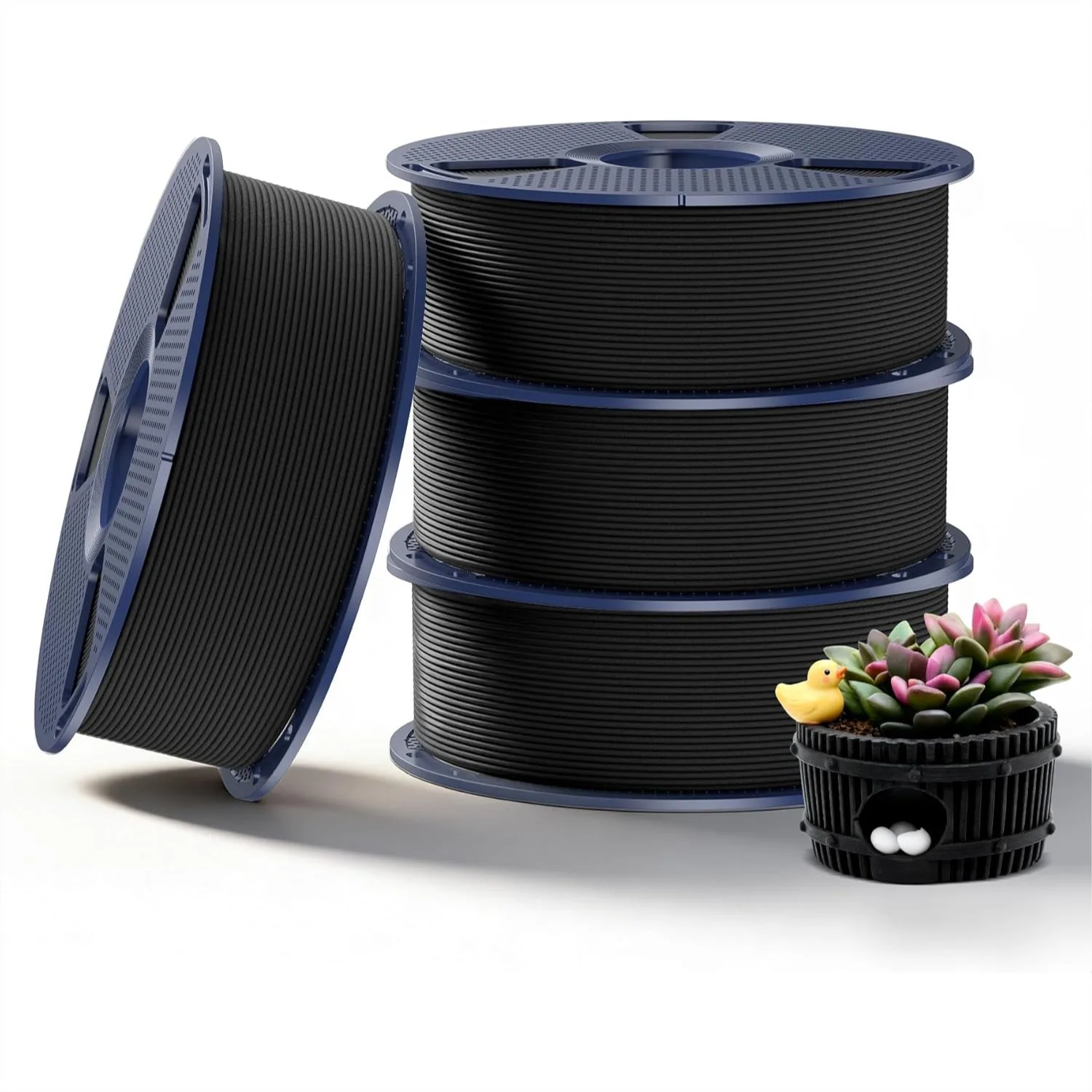 

Carbon Fiber PETG Filament 1.75mm, 10% Carbon Fiber Reinforced for Enhanced Strength, 4kg Total (4x1kg Spools), Black