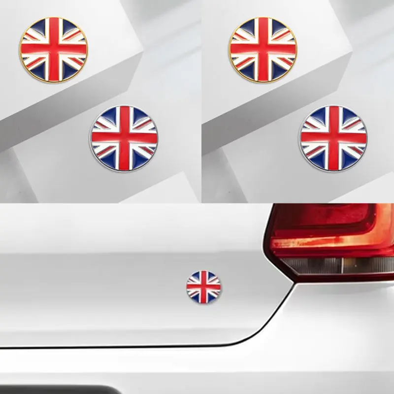 Car Badges England British Flag Trunk Emblem Metal Stickers Body Decals Union Jack Flag Decor For Mini Jaguar Land Rover Austin