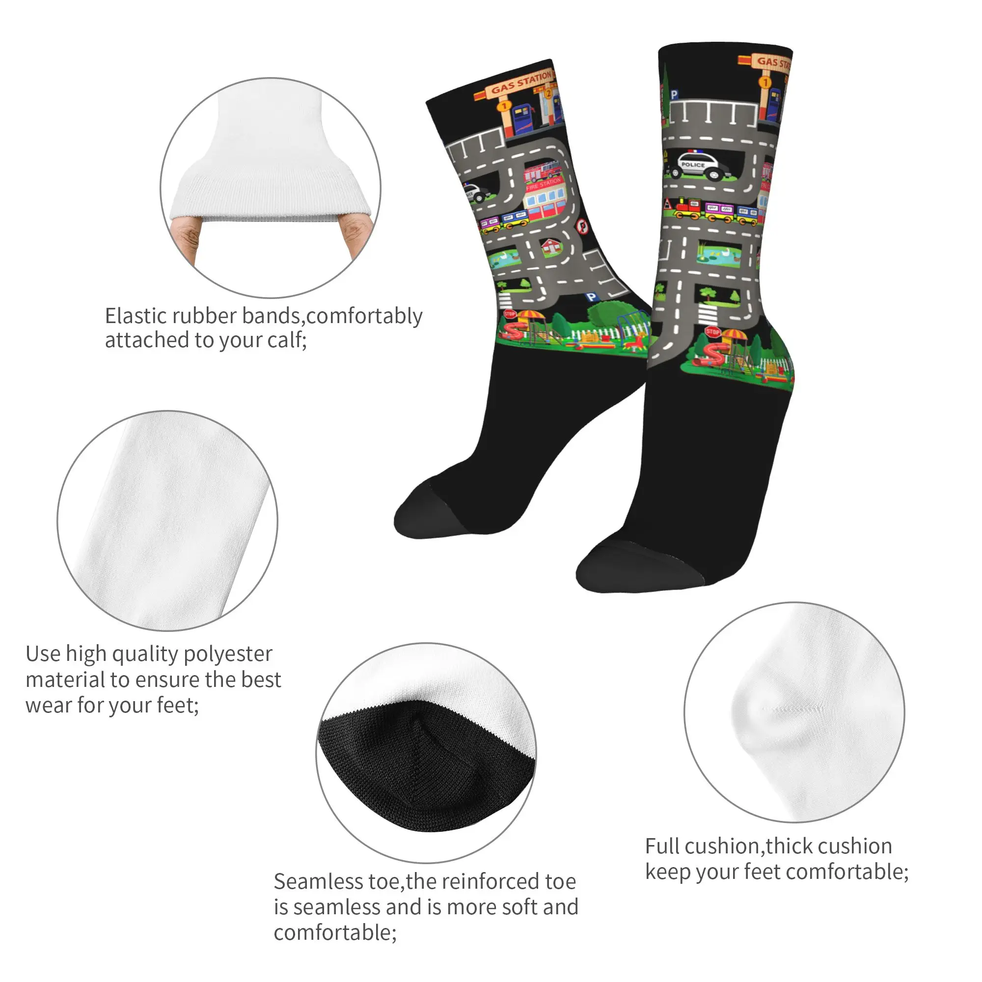 Tired Dads Club Car Race Track On Dad Socks Men Women Polyester Casual  Socks Crazy Spring Summer Autumn Winter Socks