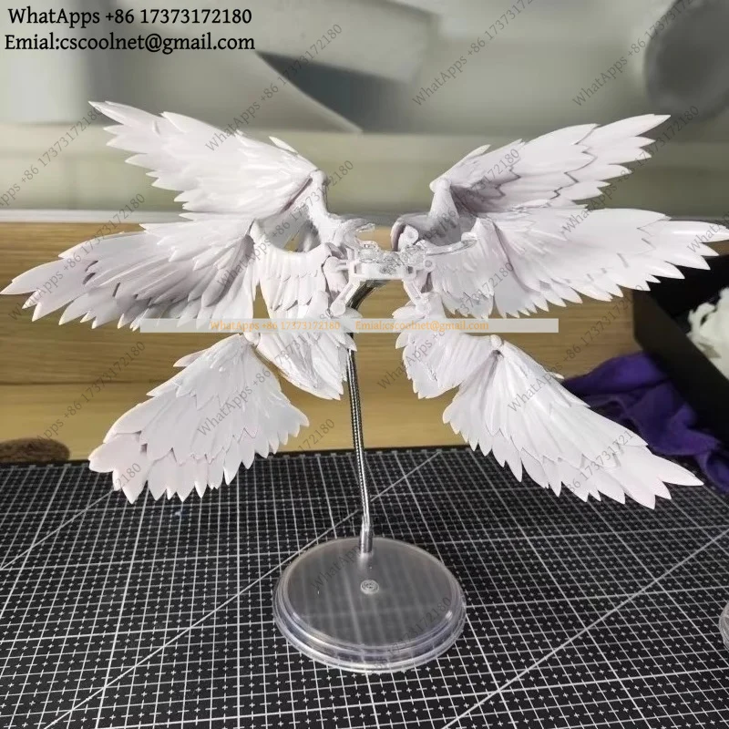 k3 Black White Six Winged Angel Wings, Solid Color Feather Wings for Cosplay Photography Prop, Wings Only