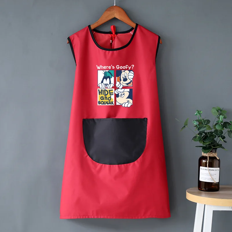 Disney Mickey Mouse Apron Waterproof Oilproof Wipe Hands Kitchen Work Clothes Home Cooking Men Women Universal Sleeveless Apron