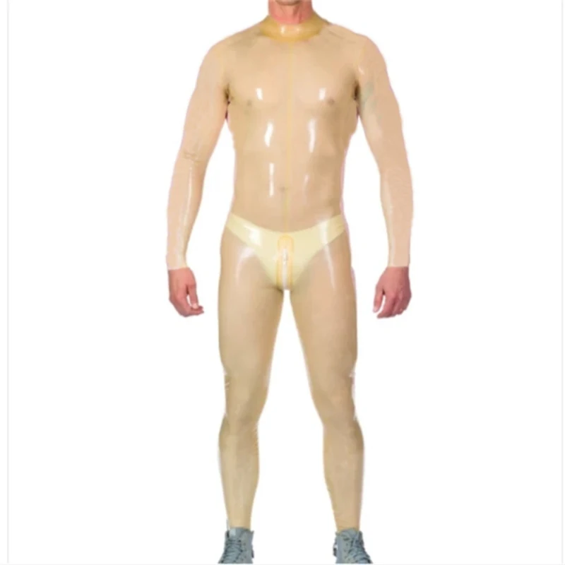 

Transparent Adult's Latex Bodysuit Rubber Catsuit with Back Crotch Zipper Cosplay Costume NO Gloves and Socks