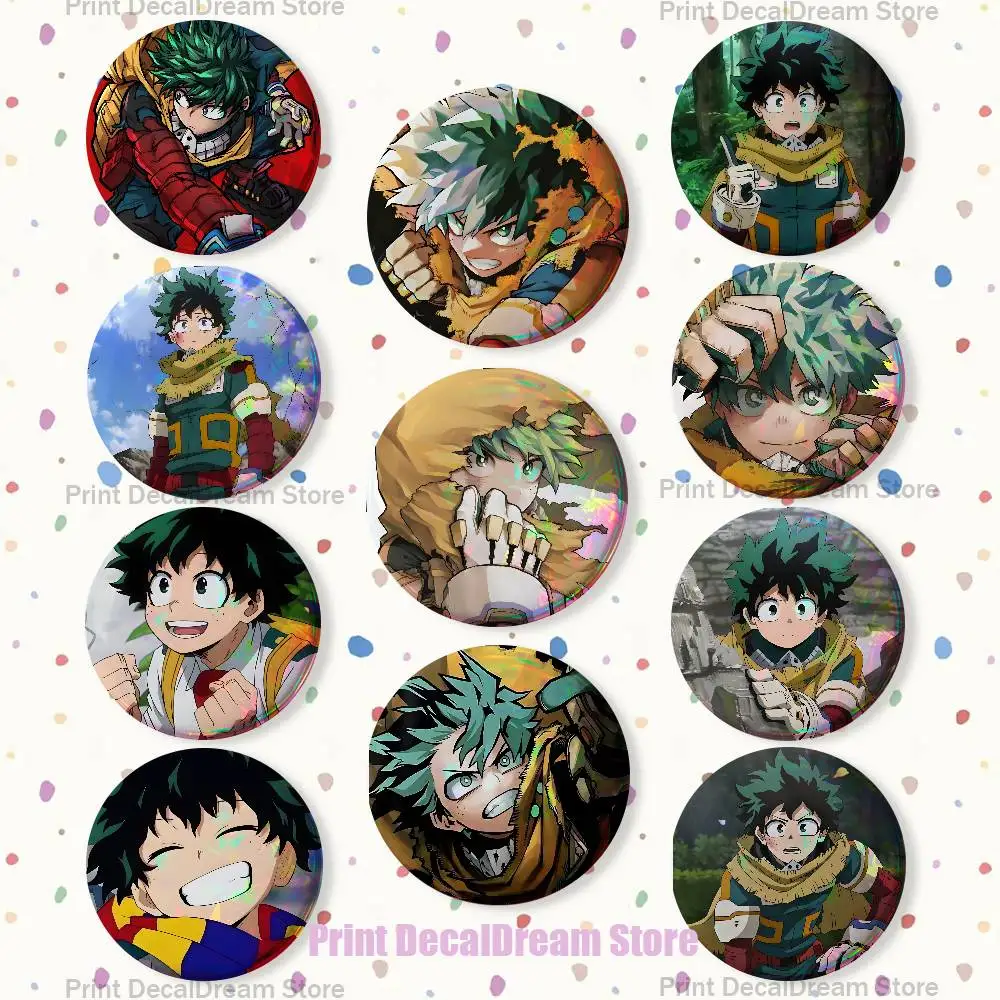

D-Deku M-MHA Brooches for Backpack Accessories 25mm,32mm,48mm,58mm,75mm Round Enamel Pins Cartoon Badge