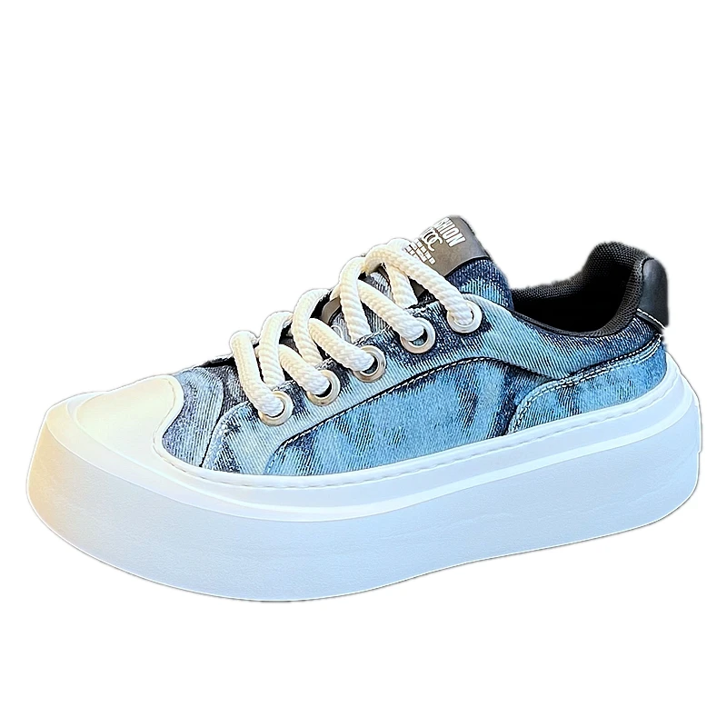 New Arrival Men Fashion Casual Denim Board Shoes Summer Low Top Mesh Breathable Luxury Designer Youth Trending Blue Sneakers