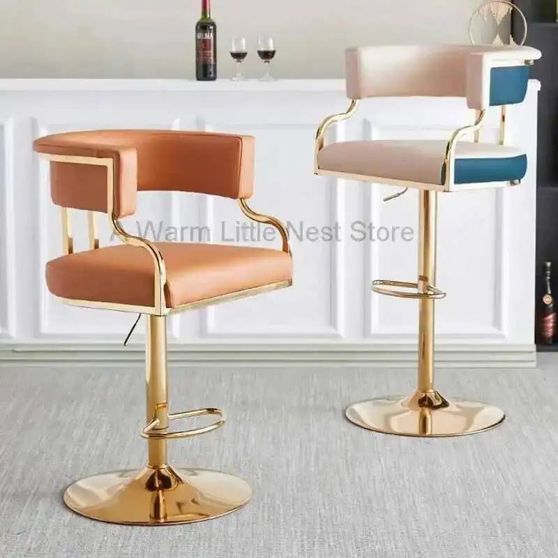مكافحة بار البراز الفاخرة الذهب قاعدة المعاصرة مكتب الاستقبال كراسي بار قطب قابل للتعديل Cadeira Luxo الأثاث الحديث #3