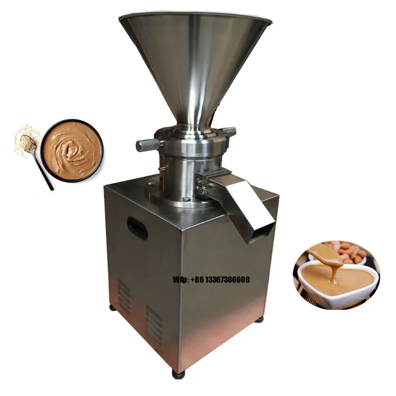 Máquina comercial de procesamiento de salsa de chile y tomate, 80-150 kg/hora, HJ-MJC-80, molino coloide de mantequilla de maní y sésamo, precio