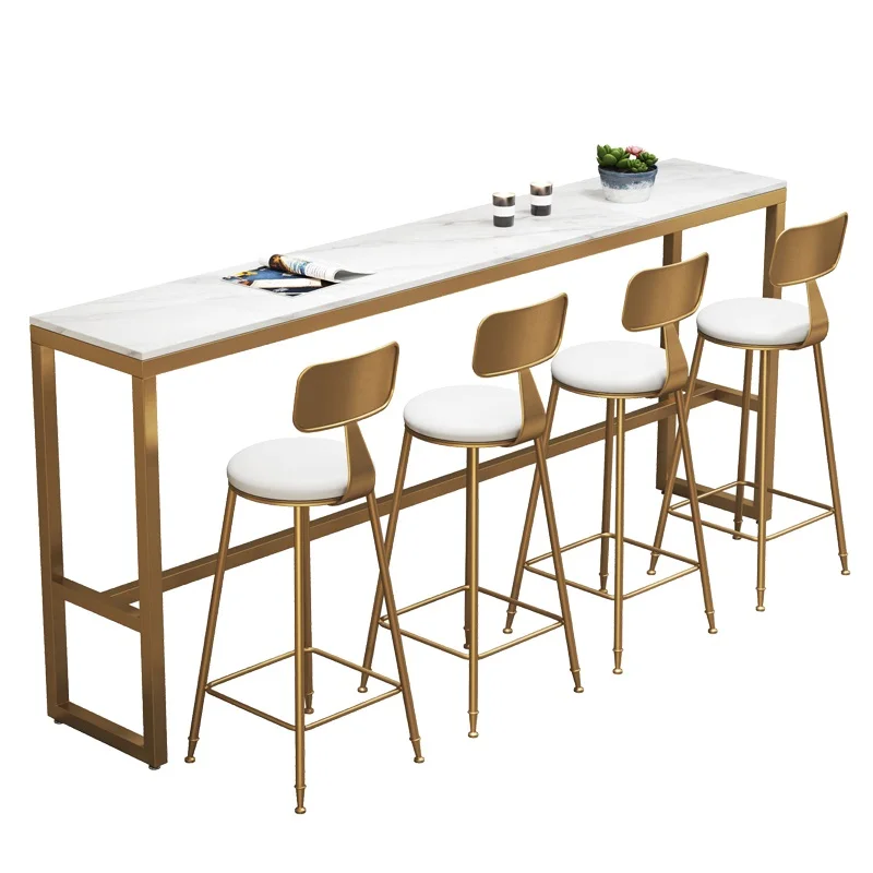 Wholesale Bar Counter Chair Tall Table Chairs Restaurant Drinking Shop Home Metal  Stool  Set