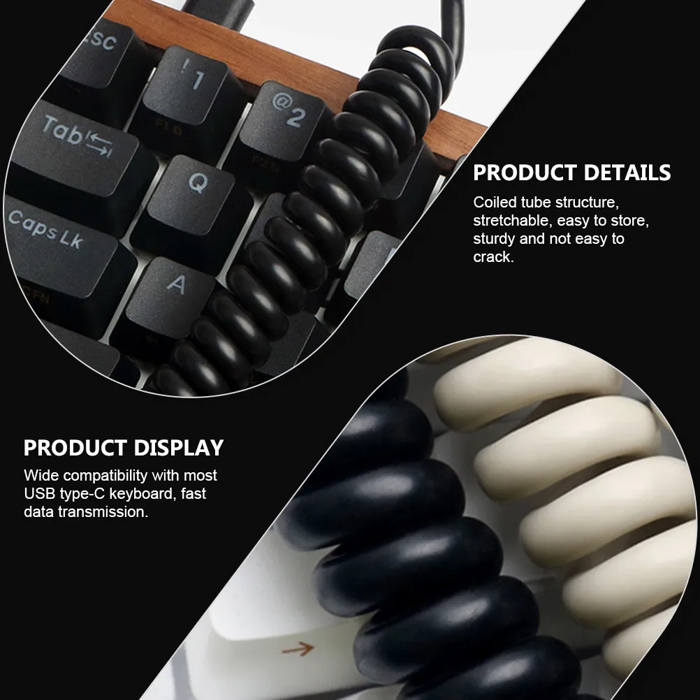 1Pcs Fine Workmanship Mechanical Keyboard Spiral Cable Sturdy Not Easy Crack Professional Technology Connector Cable