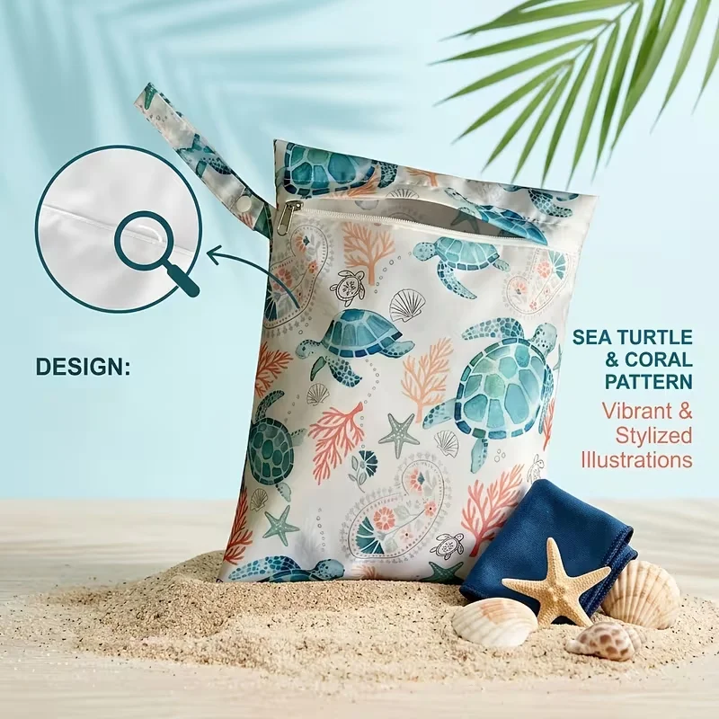 Waterproof Dry Wet Separation Bag Fashion Beach Zipper Bag for Travel Swim Pool Yoga Sportswear Cosmetics Lingerie Storage