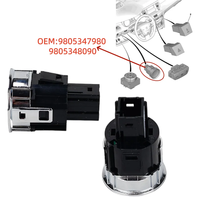 

9805347980 9805348090 For Peugeot 308 408 508 2008 Citroen C4L 4 Pin Start switch start-stop button