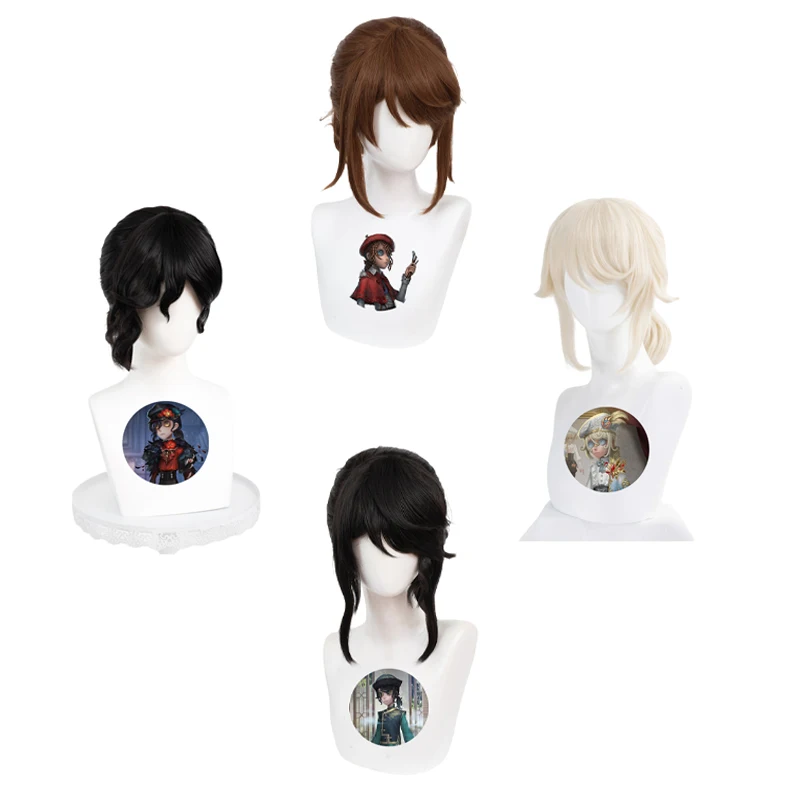 

Painter Edgar Valden Cosplay Wig Heat Resistant Game Identity V Painter Cosplay Synthetic Wigs 45CM Beige/Black/Brown Wig Party