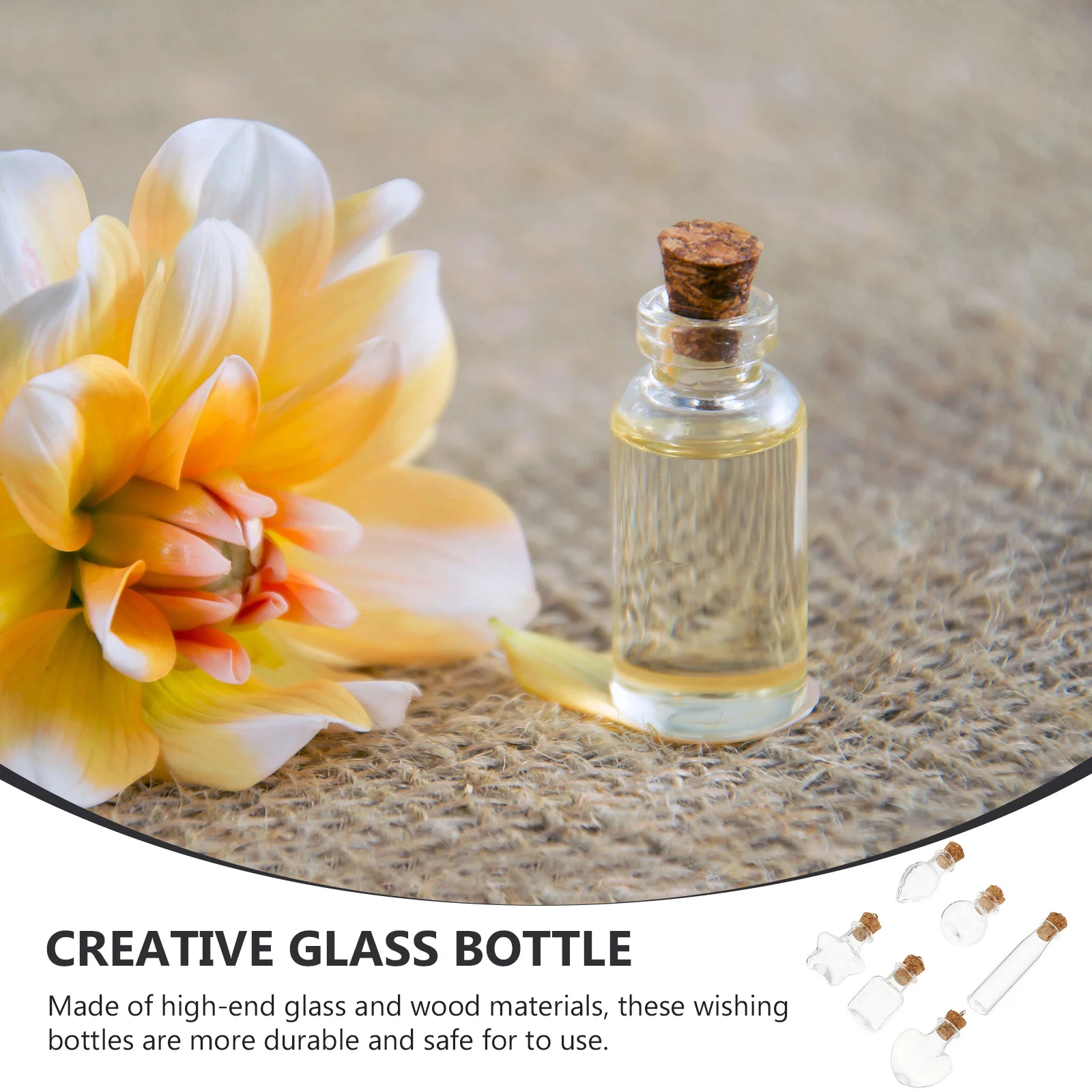 

30Pcs Wishing Glass Bottles Transparent High-End Glass and Wood Material Multi-Purpose Drift Bottle for DIY Art Decoration Photo