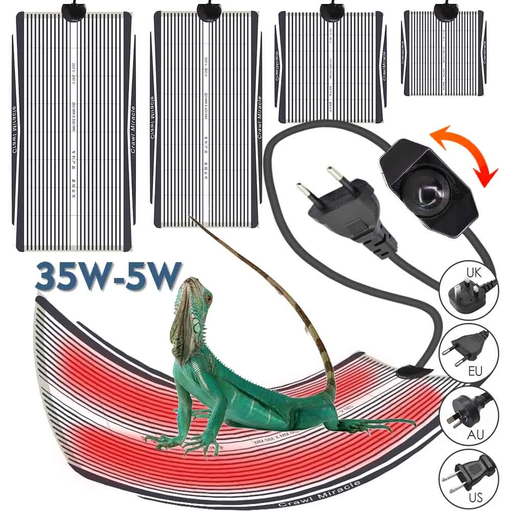 5/15/25/35W Plants Heating Pad Warmer Heat Mat Waterproof with Temperature Control for Indoor Garden Planting Reptile Terrarium