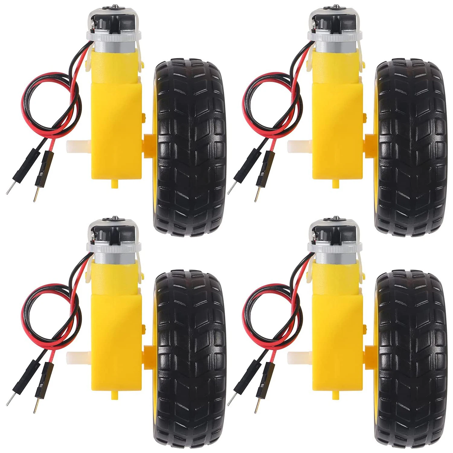 4Pcs/lot DC 3-6V Electric Gearbox Dual Shaft Geared TT Motor Wheel for Arduino Smart Car TT Motor Wheel Kit