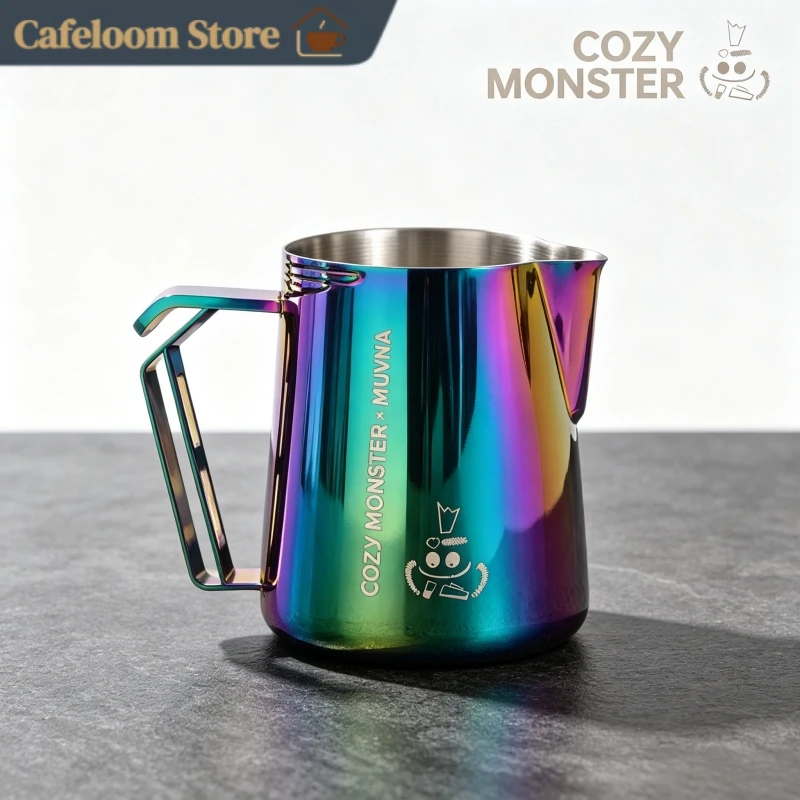 Muvna Cozy Monster Milk Frothing Pitcher Coffee Latte Pitcher Stainless Steel Milk Frothing Cup For Barista Coffee Making view 2