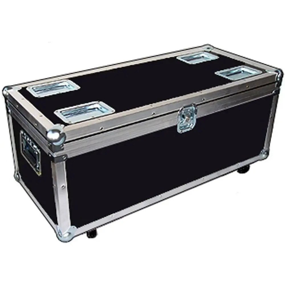 

Stackable Utility Trunk with Wheels - 1/4 Plywood Storage, 35 x 15 x 13 Interior, Light Case, Black