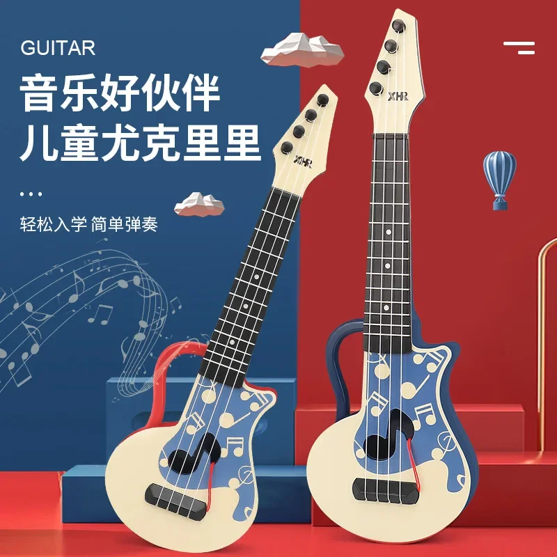 Funny Ukulele Musical Instrument Guitar Montessori Children School Play Game Education Christmas Birthday festival Kid gift Toy