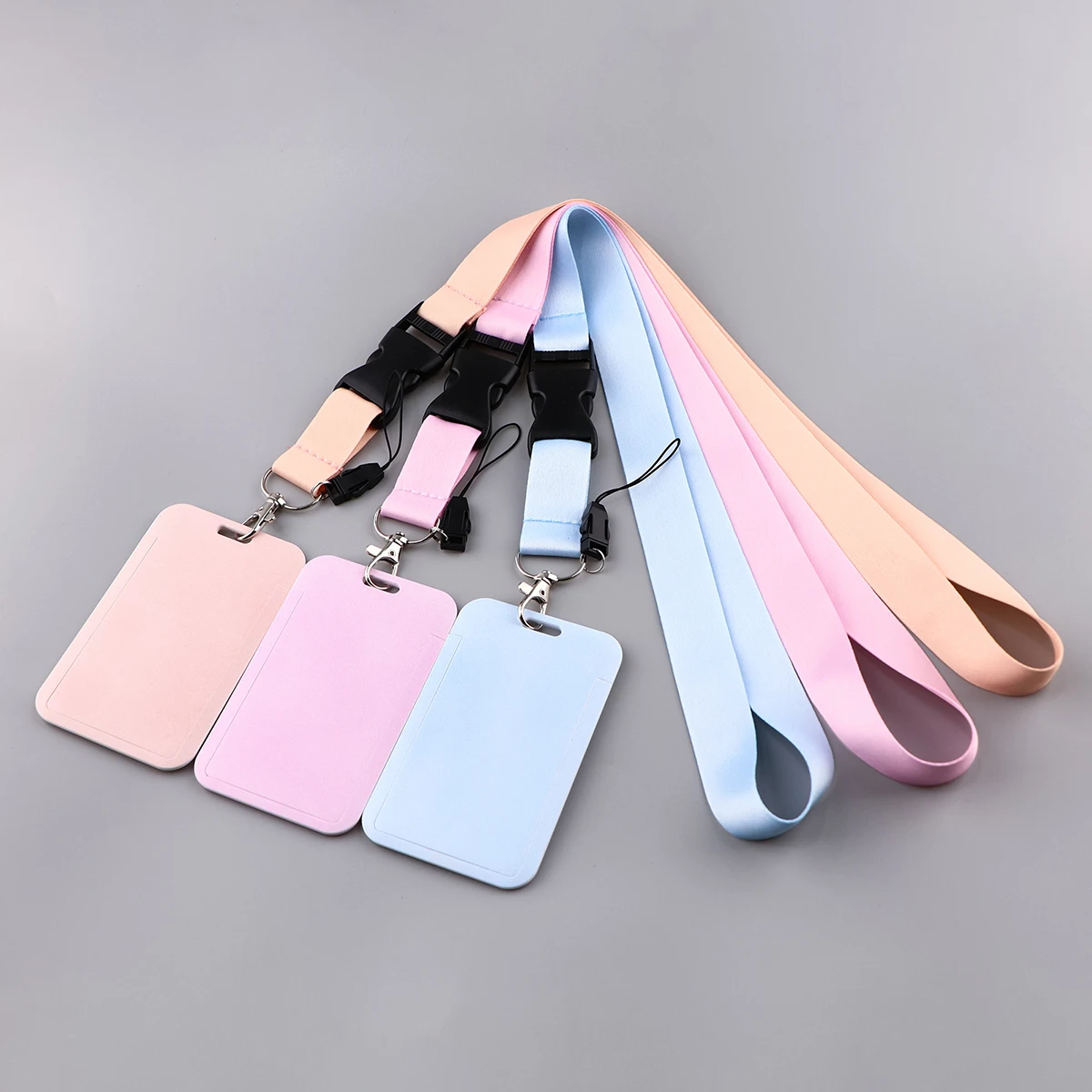 New Classic Pure Color Credential Holder Lanyard for Keys Neck Strap ID Card Badge Holder Key Chain Key Rings Accessories Gifts