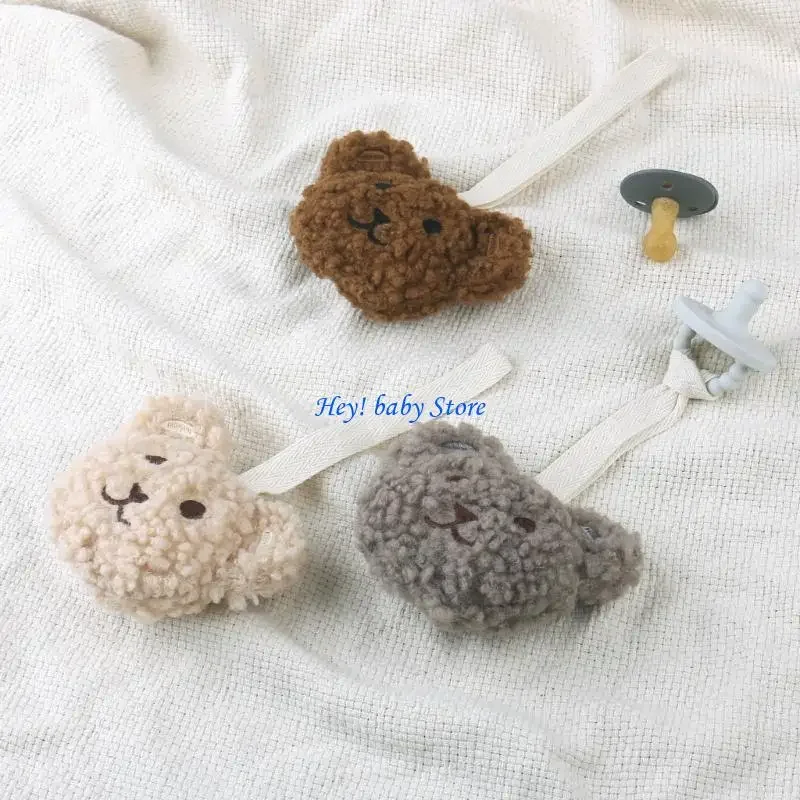

Q1FE Baby Pacifier Clip Chain Pendant Soft Bear Shaped Pacifier Clip Holder Decor Hanging Ornament for Newborn Infants
